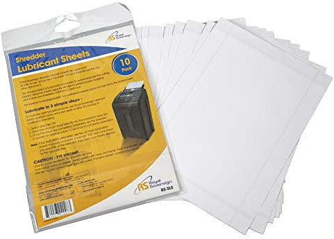 Royal Sovereign Shredder Lubricant Sheets, 10-Pack (RS-SLS)