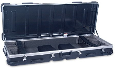 Crossrock CRA861KBK Molded Hard Shell 61 Notes Keyboard Case in Black, Custom-made Inside Also Available For 49 Note Keyboard