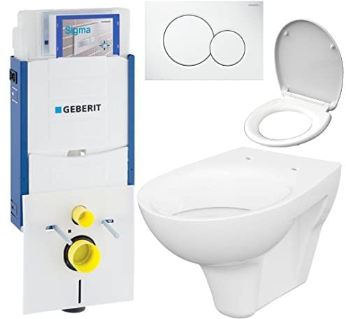 Geberit Kombifix UP320 mit Wand WC zum einmauern Sigma 01 Drückerplatte Sitz mit SoftClose Set