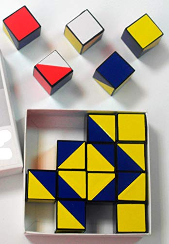 16 Cubes de Kohs. Blanc, Rouge, Bleu et Jaune
