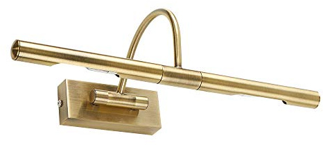 MiniSun | Capri Adjustable Antique Brass Mains Powered Display Wall Lights | Hardwired Picture & Display Lights, Home Décor & Improvement Essential | Set of 2 | Includes LED Bulbs | Mains Wired