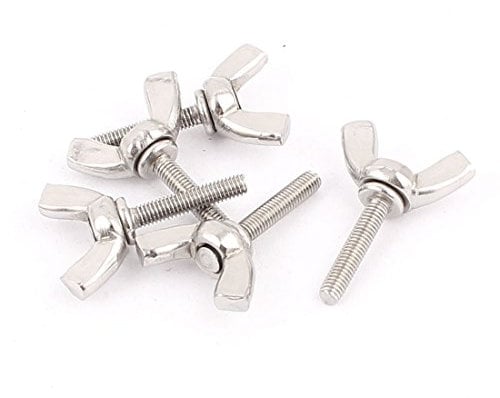 sourcing map 5 Stück M3 Außengewinde 25mm Länge 304 Edelstahl Flügelschrauben Bolzen de