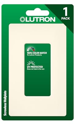 Lutron Claro Light Switch Cover Plate, 1 Gang Wallplate, for Decorator Light Switches, Screwless Switch Plate Cover, Satin Finish, SC-1-BI, Biscuit