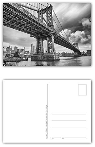 12 Stück Postkarten Manhattan Bridge New York City Hängebrücke über den East River Format: DIN A6 / 105 x 148 mm (PKT-101)