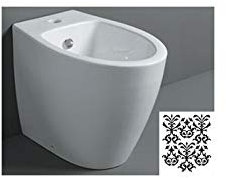 Simas - Bidet floor standing back to wall, LFT Spazio, Single hole, In Stock