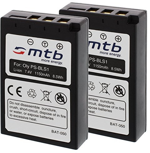 2X Batteries BLS-1 pour Olympus E-400, E-410, E-420
