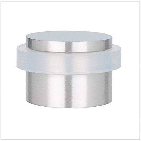 EVI Herrajes, Butée De Porte Adhésive, 35 x 19 mm, Caoutchouc Blanc En Silicone Naturel, Acier inoxydable Finition Mate, Fixation Simple, 100% fonctionnel, Mod. I-140 040140BAM