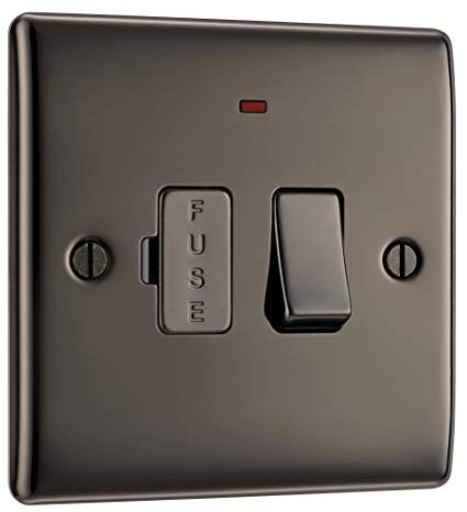 BG Electrical Switched Fused Connection Unit with a Power Indicator, Black Nickel, 13 Amp