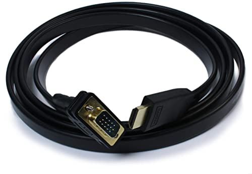 Plugable HDMI to VGA Adapter, Unidirectional Driverless 6-Ft (1.8m) Cable — Connects HDMI Laptops, Desktops & Docking Stations to VGA Monitors or Projectors, Up to 1920×1080 (60Hz)