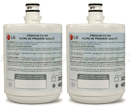 LG Potable Water Filter, 2 Pieces LT500P Refrigerator Water Filter for 500-Gallon, Reduces Chlorine, Lasts up to 6 Months, External Testing Certification ANSI NSF