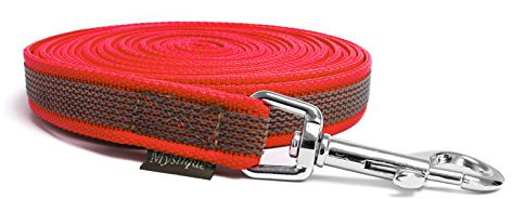 Mystique® Gummierte Schleppleine 20mm ohne Handschlaufe Standard Karabiner rot 5m