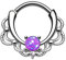 Piercingfaktor® Piercing Universal Clicker Schild Ring Septum Nasenpiercing Lippenpiercing Tragus Helix Ohr mit Opal Silber Lila