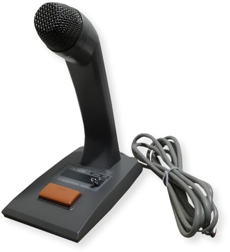 TOA Electronics PM-660U Desktop Paging microfono a bobina mobile, risposta in frequenza 100Hz-10KHz, impedenza 600 ohm, sensibilità -58