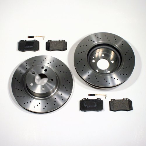 Bremsscheiben gelocht/Bremsen + Bremsbeläge vorne + Sensoren