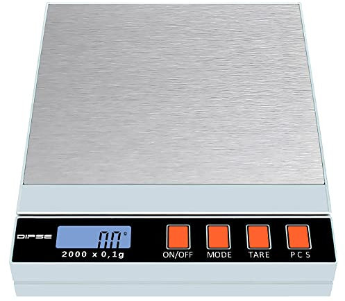 Dipse 2000 Digitalwaagen bis 2kg in 0,1g Schritten mit Batterie - / Netzteil- Betrieb - Waage im Retro-Design