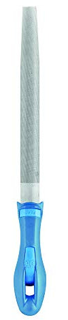 PFERD Werkstattfeile Halbrund-spitz, 200mm, halbrund-spitze Feile, Kreuzhieb H2 auf zwei Seiten, inkl. Ergonomie-Feilenheft, 11235207 – für universelle Schrupp- und Schlichtarbeiten geeignet