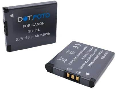 2 x Dot.Foto NB-11L, NB-11LH Premium 3.7v / 680mAh Rechargeable Battery for Canon PowerShot A2300 A2400 A2500 A2600 A3400 A3500 IS A4000 IS A4050 SX430 IS SX420 SX410 SX400 SX432 IXUS 285