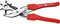Format Hebel-Revolverlochzange 250mm, Stahl, Rot, Kunststoffgriffe, 6 auswechselbare Lochpfeifen (2-4,5mm), Manuell, 6mm Lochtiefe