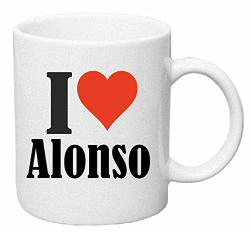 taza para café I Love Alonso Cerámica Altura 9.5 cm diámetro de 8 cm de Blanco