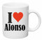 taza para café I Love Alonso Cerámica Altura 9.5 cm diámetro de 8 cm de Blanco