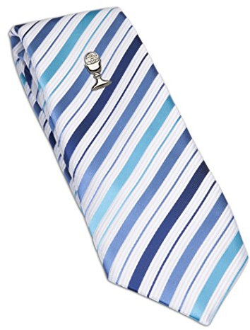 Boys First Communion Tie and Chalice Tie Pin in Silver-Tone, 45-inch - Blue - One Size
