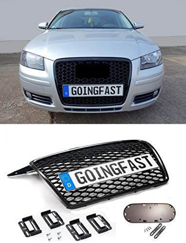 Kompatibel mit A3 8P Kühlergrill Waben Front Grill Emblemhalter 2x Simple Fix