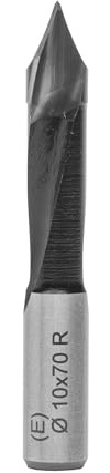 ENT 23166 Durchgangsbohrer HW, Schaft (S) 10 mm, Durchmesser (D) 10 mm, NL 35 mm, SL 24 mm, L 70 mm, Rechts