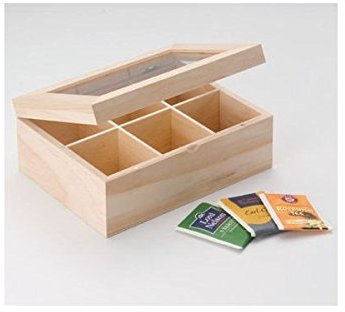 GLOREX Holz-Teebox, Natur, 22 x 15.5 x 9 cm