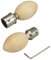 Liedeco Endstück für Gardinenstangen, Modell Egg, Serie Landhaus, ø 16 mm Durchmesser, 1 Stück, chrom-matt mit Form aus Ahorn