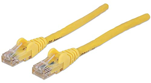 Intellinet KB001742 Cat6 kompatibles RJ-45-Stecker auf Stecker, CCA.U/UTP, Premium-Netzwerkkabel, 20 m Länge, gelb, 20 m lang