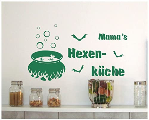 Samunshi® Wandtattoo Mama's Hexenküche Wandaufkleber 40 x 23cm grün
