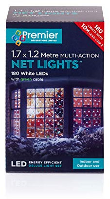 1.75x1.2m 180 White Multi-action Net - Premier Christmas Lights LV122741W