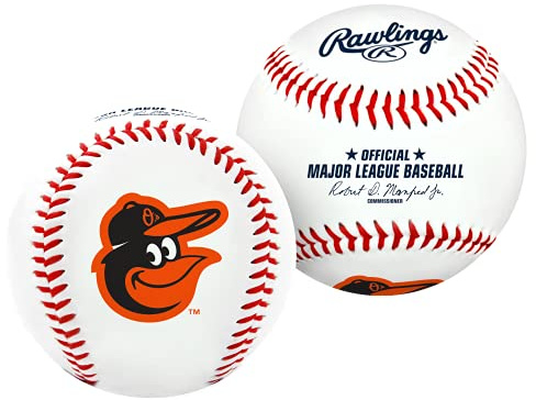 Rawlings MLB Baltimore Orioles Team Logo Baseball, White, 1