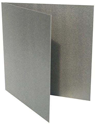 Briefumschläge24Plus 25 Quadratische Klappkarten zum selbst Beschriften Silber von der Größe 160 x 160 mm 16 x 16 cm