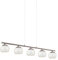 EGLO LED Pendelleuchte Ascolese, 5 flammige Hängelampe, Hängeleuchte aus Stahl und Glas, Esstischlampe, Wohnzimmerlampe hängend in Nickel-Matt, Amber, Weiß