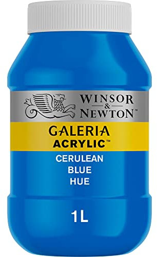 Winsor & Newton 2154138 Galeria Acrylfarbe, hohe Pigmentierung, lichtecht, buttrige Konsistenz, 1000 ml Topf - Cölinblau