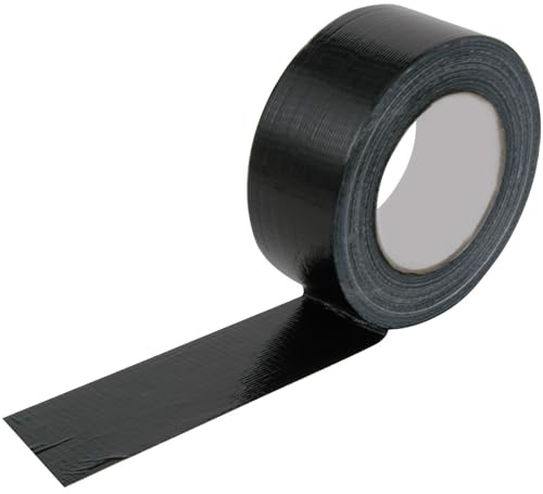 QTX | Ultimate Heavy-Duty Gaffa Tape - 50 Metres x 48mm | Waterproof, Easy Tear, Strong Adhesive | Black | Outdoor & Indoor Use | Ideal for Repairs, Craft & Packing