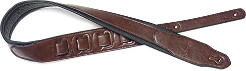 Stagg 22459 82-141 cm Adjustable Padded Leather Style Guitar Strap - Brown