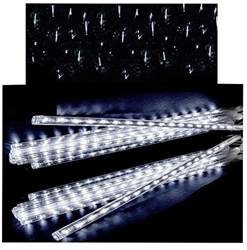 XXL 3D 200 LED Premium Deluxe SCHNEEFALL EISREGEN - Meteor Effekt 20 RÖHREN 360° FX Lichterkette EISZAPFEN ges. 15 Meter lang (JE 30 cm) ERWEITERBAR~Schnee-TUBEN~WEIHNACHTSBELEUCHTUNG~WEIHNACHTSDEKO