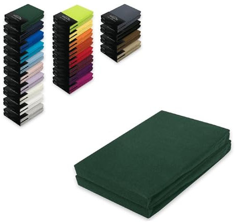 EXKLUSIV HEIMTEXTIL Jersey Spannbettlaken Doppelpack 180-200 x 200 cm Dunkelgrün