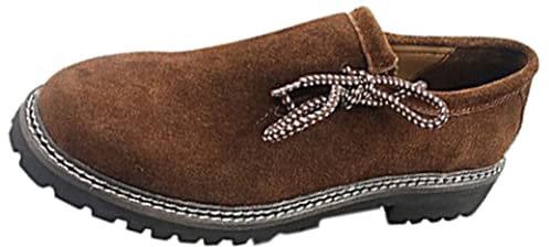 ALL THE GOOD Trachten Schuhe Haferlschuhe Brown Almhaferl Oktoberfest Trachtenschuhe Aus Wildleder Brown (45)