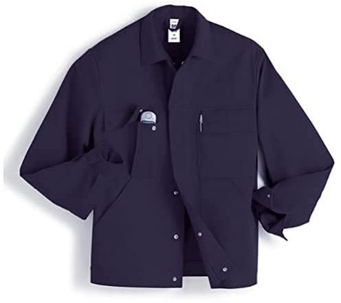 BP Workwear Basic 1485-060-10 Arbeitsjacke - Verdeckte Druckknopfleiste - Reine Baumwolle - Normale Passform - Größe: 98/102 - Farbe: dunkelblau