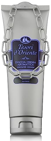 Tesori d'Oriente - Duschcreme Myrrhe mit bernsteinfarbenen und erfrischenden Noten mit ätherischen Ölen, reinigt sanft die Haut und verleiht Wohlbefinden, 250 ml