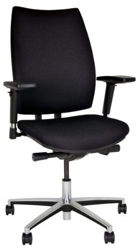 BISLEY Bürodrehstuhl Upscale, Polster, Aluminium poliertes Fußkreuz, Metall, 733 Schwarz, 66 x 66 x 44 cm