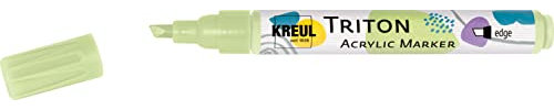 KREUL 17838 - Triton Acrylic Marker edge, lichtgrün, Keilspitze, Strichstärke circa 1 bis 4 mm, auf Wasserbasis, Acrylmarker zur Gestaltung von Papier, Holz, Stein und vielem mehr