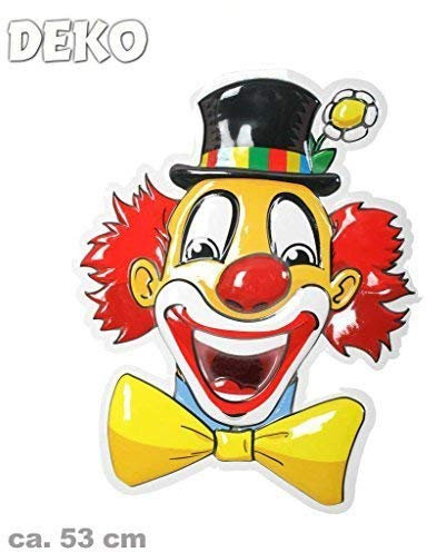 KarnevalsTeufel Wandbild Clown, Höhe ca. 53 cm, Wand-Deko, Dekoration