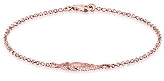Elli Armband Damen Feder Trend Symbol Filigran in 925 Sterling Silber Rosé vergoldet