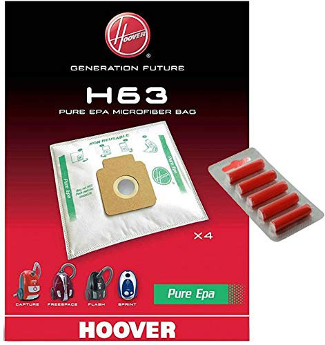 véritable Hoover H63 PureHepa Lot sacs aspirateur (Lot de 4 + 5 Désodorisants)