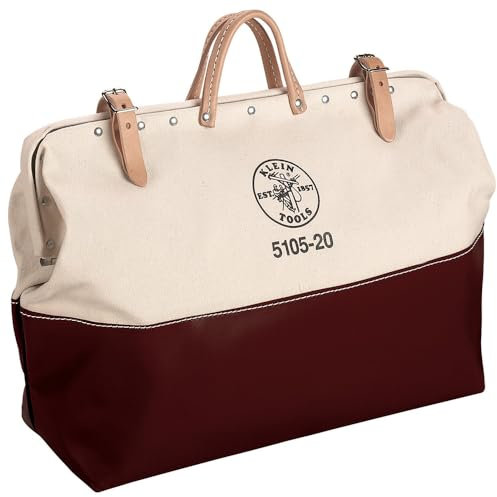 Klein Tools 5105-20 High-Bottom Canvas Tool Bag, 20-Inch