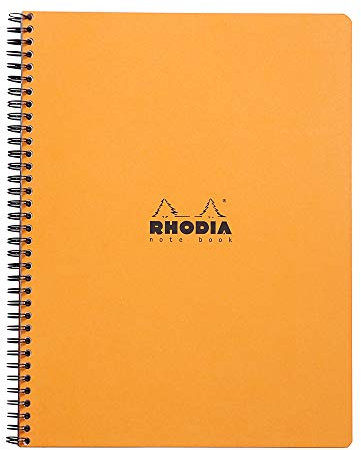 Rhodia 19310C Notizbuch (mit Spiralbindung, liniert mit Rand, 22,5 x 29,7 cm, 80 Blatt) 1 Stück farbig sortiert